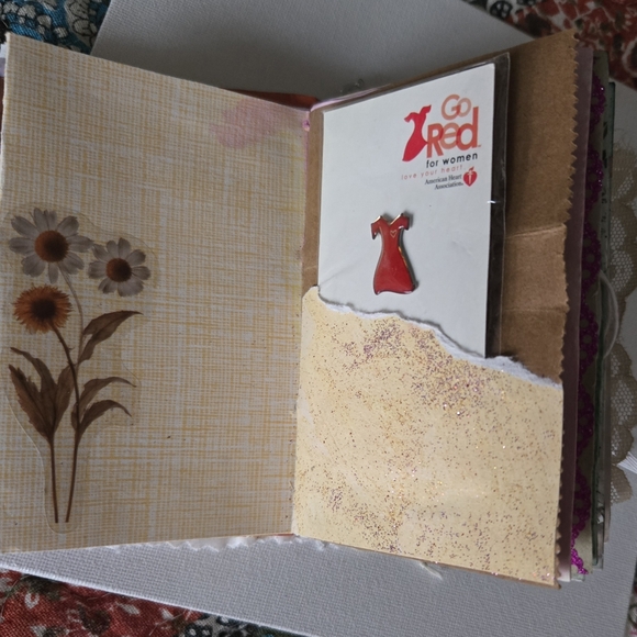 Embroidered White Journal  Handmade with Beaded Charm Free Jewelry Inside - Picture 6 of 16